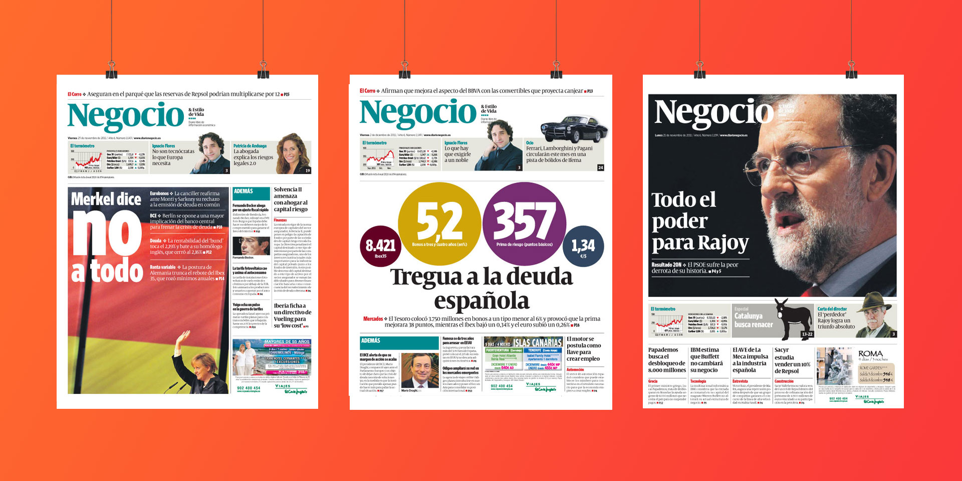 Negocio’s front page