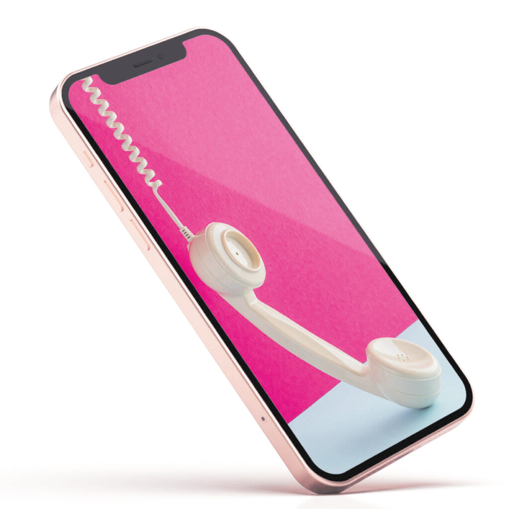 Cellphone and line phone in one illustration